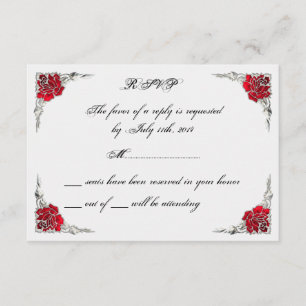 Cute Elegant Classy Rose Silver RSVP Cards