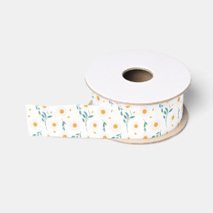 Cute & Elegant Colourful Summer Meadow Wildflowers Grosgrain Ribbon
