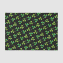 Cute & Elegant Dark Shamrock Pattern Green & Black