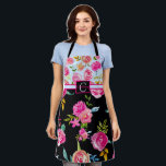 Cute Elegant Floral Personalized Monogram Apron<br><div class="desc">Elegant floral collection
Personalized this apron with your special monogram and or logo
Very Cute flower apron.</div>