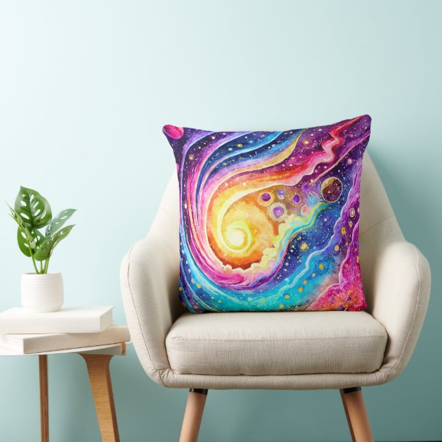CUTE ELEGANT GALAXY ART DESIGN THROW PILLOW (Chair)