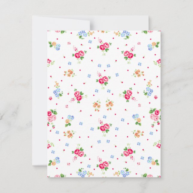 Cute elegant girly vintage small floral hearts (Front)