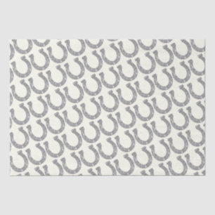 Cute Elegant Glam Horseshoe Silver Glitter Tissue Paper