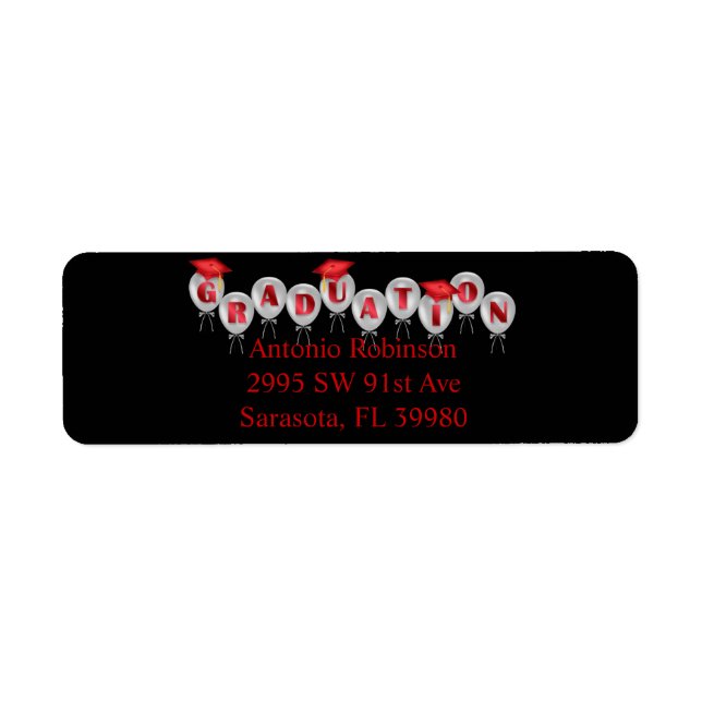 Cute Elegant Graduation Labels (Front)