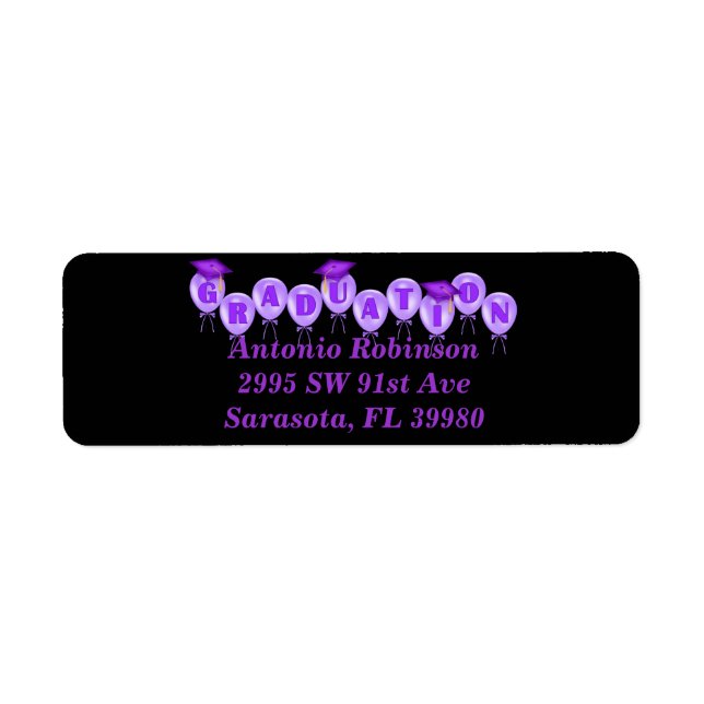 Cute Elegant Graduation Labels (Front)