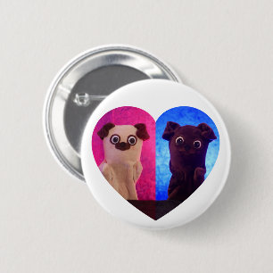 Cute Elegant Heart Besties Best Friends Photo 2 Inch Round Button