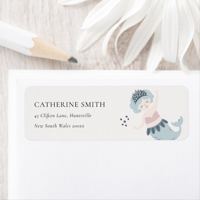 CUTE ELEGANT LITTLE PINK BLUE MERMAID  ADDRESS (Insitu)
