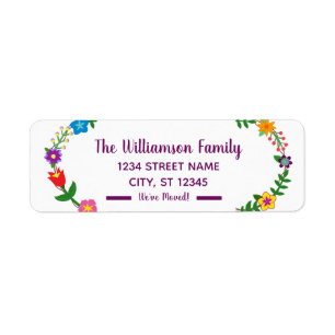 Cute Elegant Modern Floral We've Moved New Address