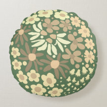 Cute Elegant Modern Retro Beige Flowers Sage