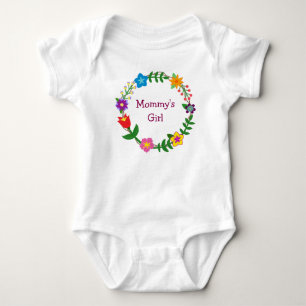 Cute Elegant Mommy's Girl Love Floral Flowers Baby Bodysuit