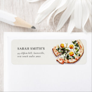 Cute Elegant Oeuf Basil Pizza Aquarelle Adresse