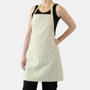 Cute Elegant Pale Goldenrod and White Striped Apron