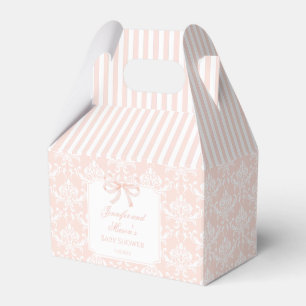 Cute elegant pink bow baby girl shower favor box
