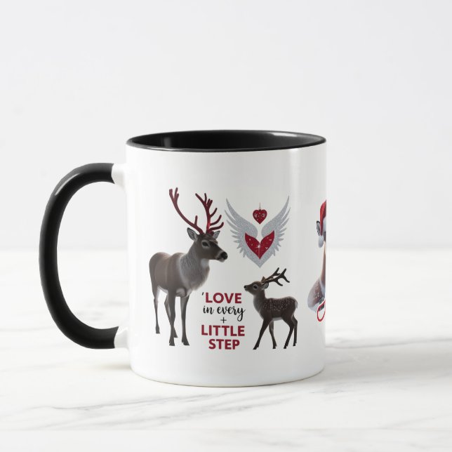 Cute & Elegant Reindeer "Love in Every Little Step Mug (Left)