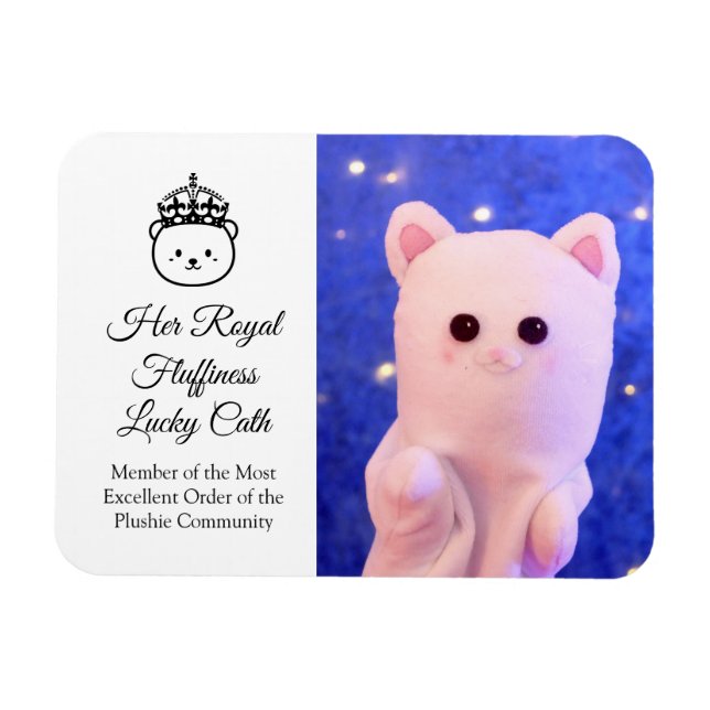 Cute Elegant Script Professional Royal Plushie Magnet (Horizontal)