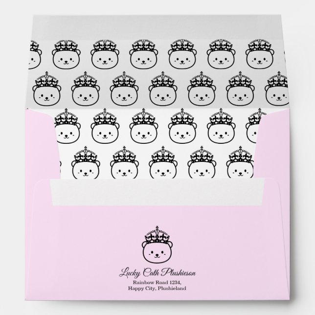 Cute Elegant Script Professional Royal Plushiemail Envelope (Back (Bottom))