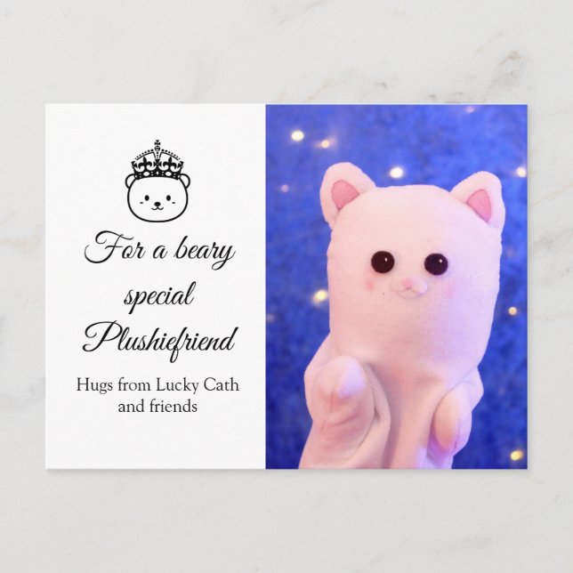 Cute Elegant Script Professional Royal Plushiemail Postcard (Front)