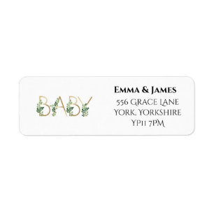 Cute Elegant Slogan Baby Shower Address Label