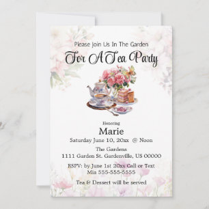 Cute Elegant Tea Party/Customize Party Invitation