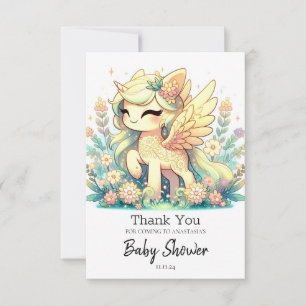 Cute Elegant Unicorn Baby Shower Thank You Card