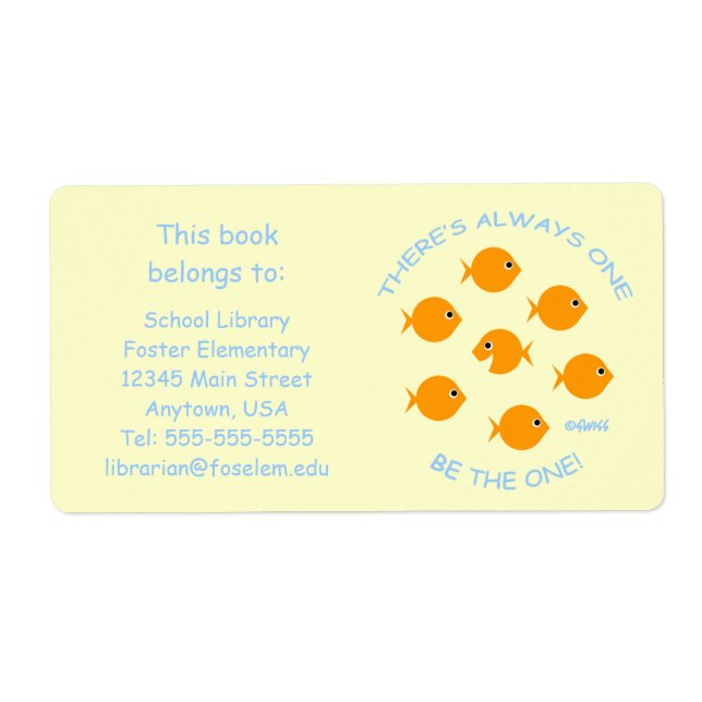 Cute Elementary School Library Book Labels (Front)