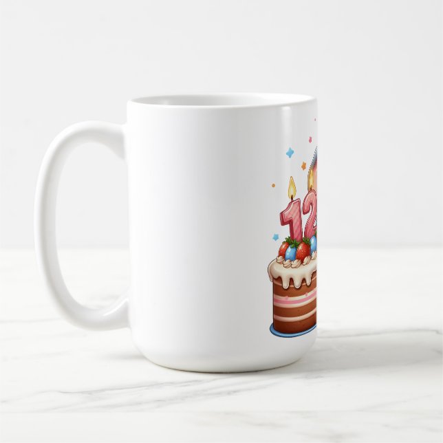 Cute Elephant 12th Birthday Coffee Mug (Left)