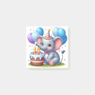 Cute Elephant 15th Birthday Post-it Notes
