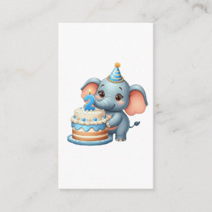 Cute Elephant 2nd Birthday Enclosure Card