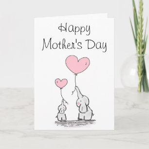 Cute Elephant and Baby Mother's Day Card