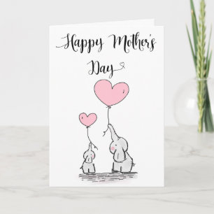 Cute Elephant and Baby Mother's Day Card