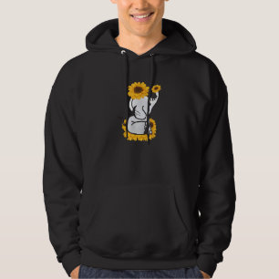 Cute Elephant And Sunflower Animal Hoodie