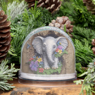 Cute Elephant Animal Snowglobe