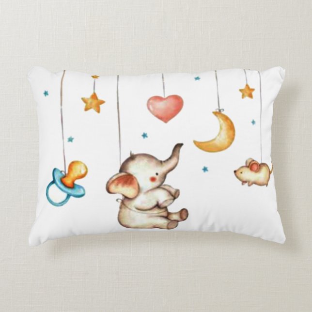 Cute Elephant baby  Accent Pillow (Front)