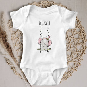 Cute Elephant Baby Bodysuit
