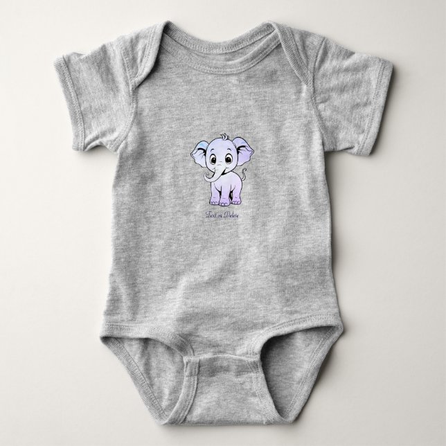Cute Elephant Baby Bodysuit (Front)