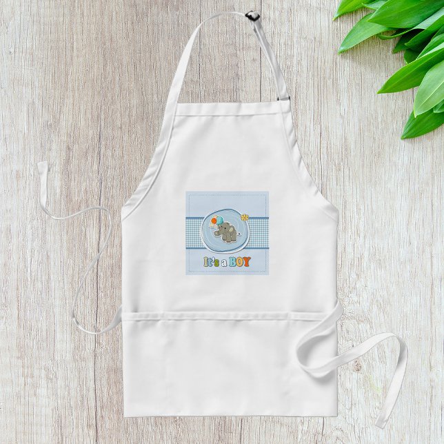 Cute Elephant Baby Boy Announcement  Standard Apron (Creator Uploaded)