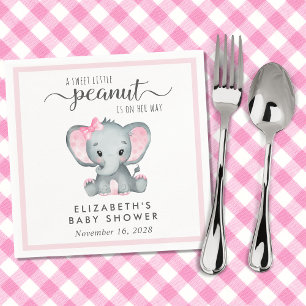 Cute Elephant Baby Girl Shower Napkin