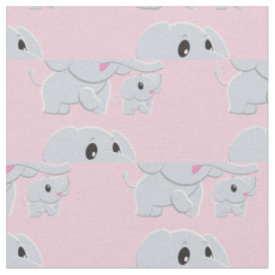 Cute Elephant Baby Nursery Decor Fabric