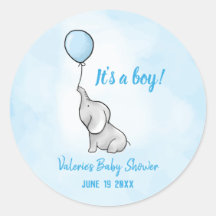 Cute elephant baby shower boy