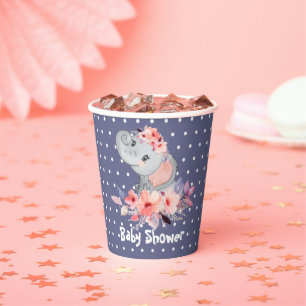 Cute Elephant Baby Shower Paper Cups