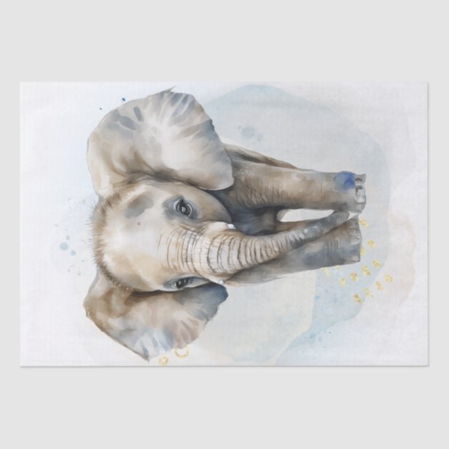 Cute Elephant Baby Tissue Paper (Front)