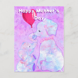 Cute Elephant Baby with Mom Mother's Day Card