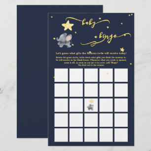 Cute Elephant & Balloon Baby Bingo Game