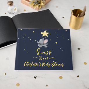 Cute Elephant & Balloon Baby Shower Guest Book