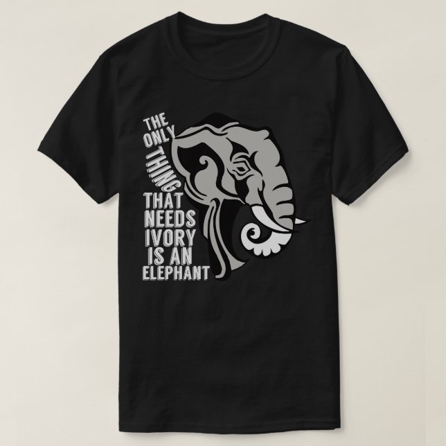 Cute Elephant Ban Trophy Hunting T-Shirt (Design Front)