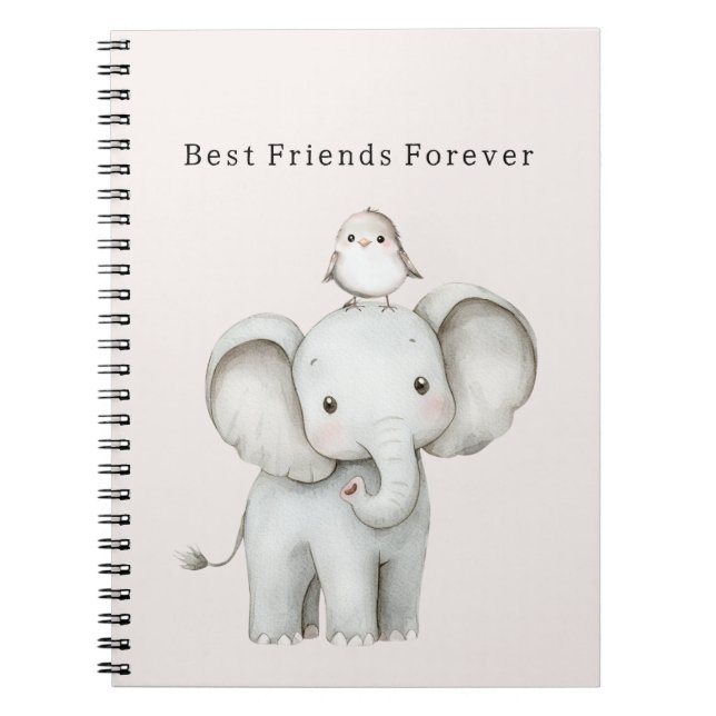 Cute Elephant Bird   Notebook (Front)