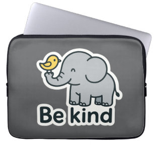 Cute elephant & bird sticker laptop sleeve