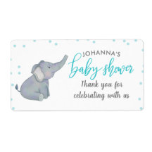 Cute Elephant bleu Confetti Baby shower Merci