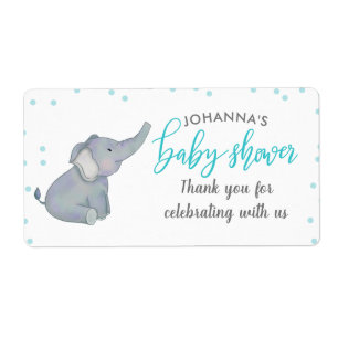 Cute Elephant bleu Confetti Baby shower Merci