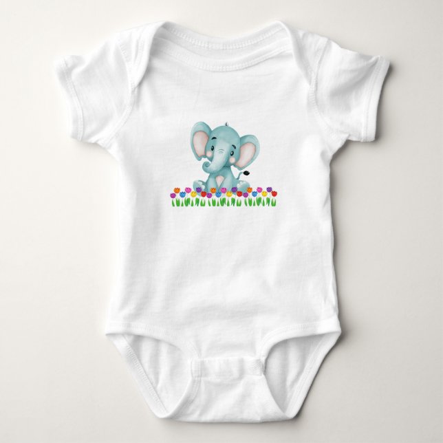 Cute Elephant Bodysuit (Front)
